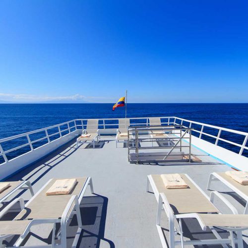 Sonnendeck der Tauch-Yacht Aqua