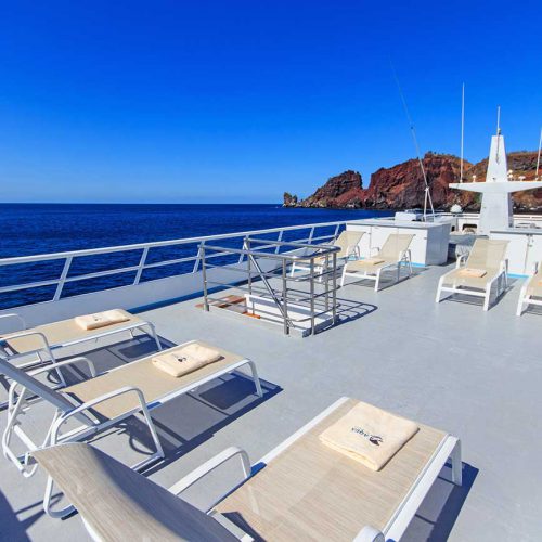 Sonnendeck Der Aqua Yacht für Galapagos Kreuzfahrten