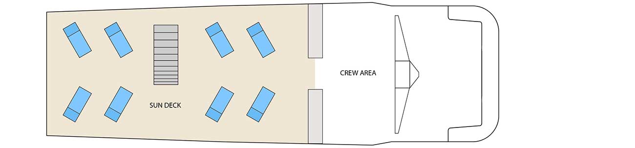 Sonnendeck Aqua Tauch-Yacht Deckplan Galapagos