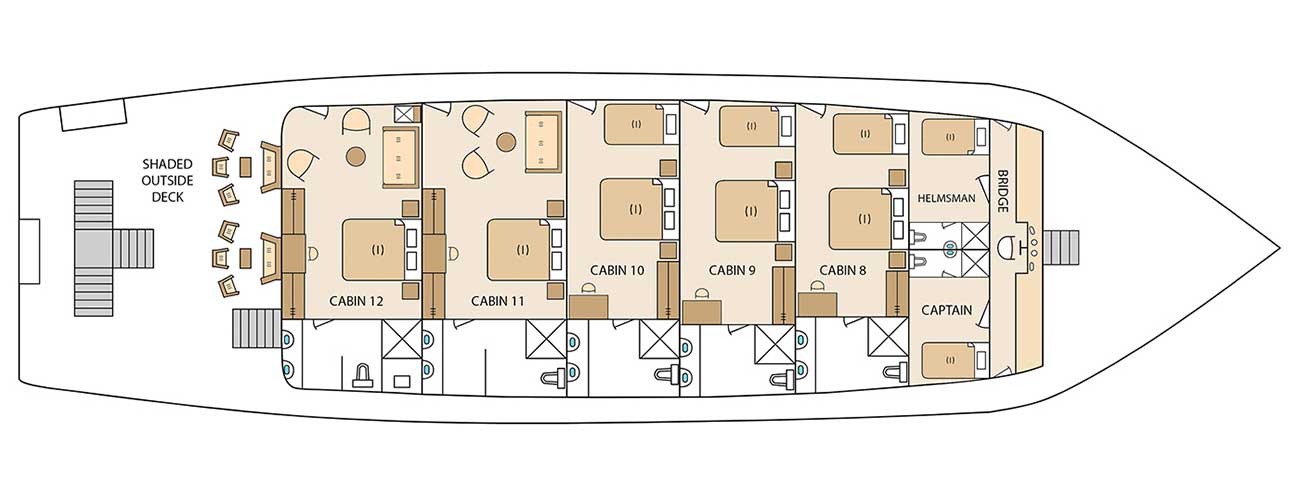 Oberdeck Deckplan Solaris Galapagos Yacht